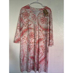 NEW Light Bare printed UPF 50+ dress Size L pink grey zz